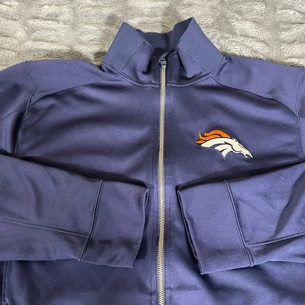 Nike NFL Denver Broncos Dri-FIT Full Zip Track Jacket Mens Large Navy Blue AP103